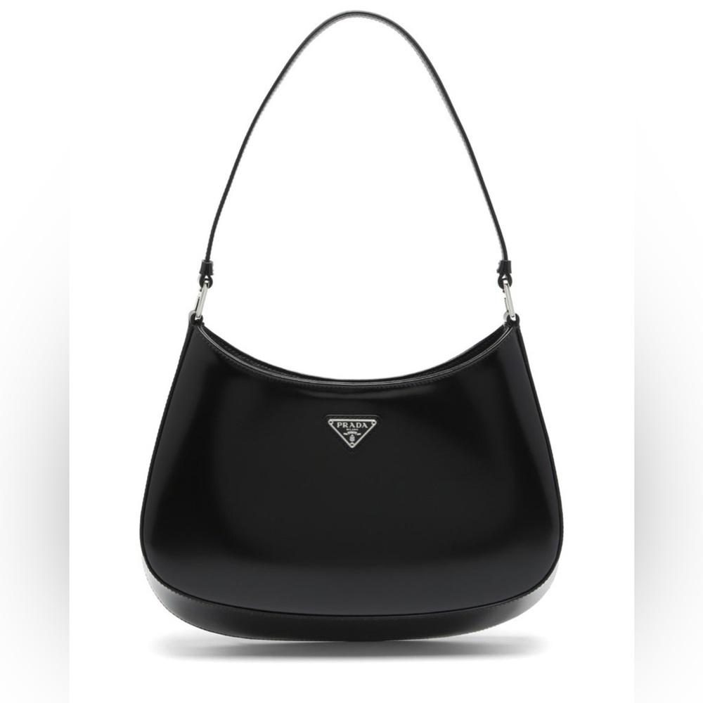 PRADA Cleo Bag Sacca in Pelle Spazzolato nero handbag NWT